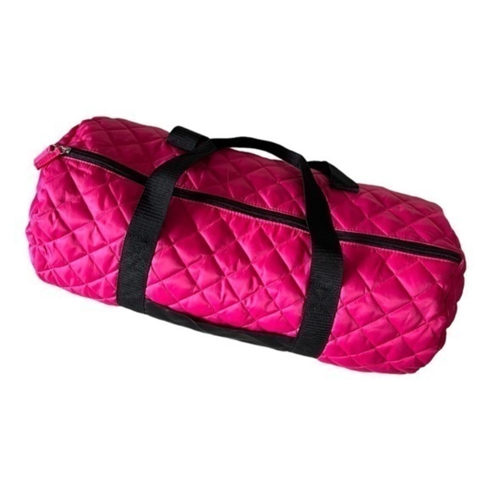 Women Pink Quilted Overnight Duffle Gym Bag